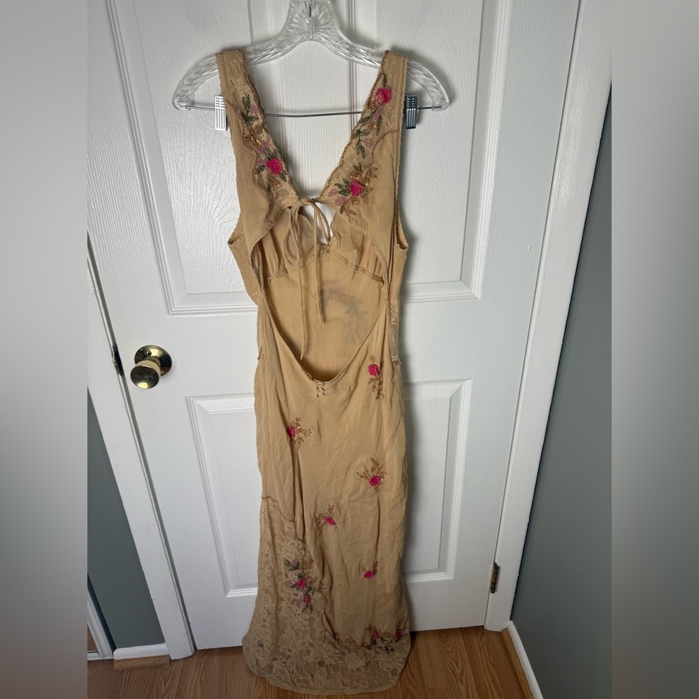 Free People Meet Again Midi Dress in Beige L - Picture 10 of 13